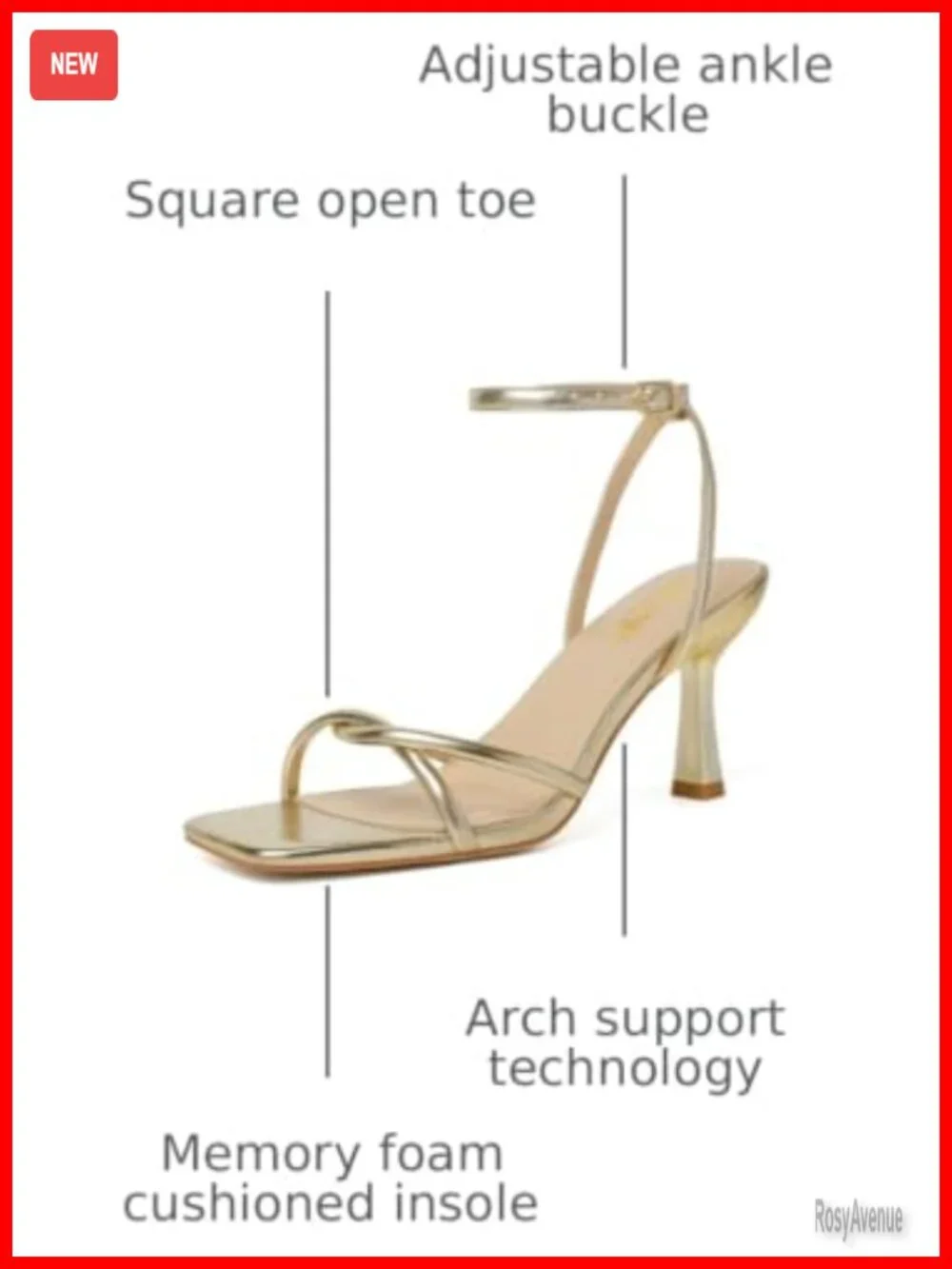 Strappy Kitten Heels Square Open Toe Ankle Strap Lace Up Dress Sandals
